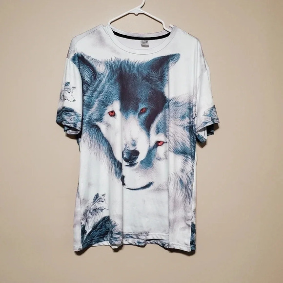 Fever Logic 1881 Wolf Wolves T-Shirt Adult Size 2XL XXL All Over Sublimation - Picture 1 of 6
